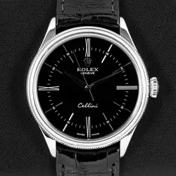Rolex Cellini Time 50509 39mm Black Dial White gold Men's Watch