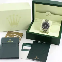 ROLEX GMT MASTER II 116710LN BLACK DIAL STEEL W/BOX SERVICE CARD AUTOMARIC