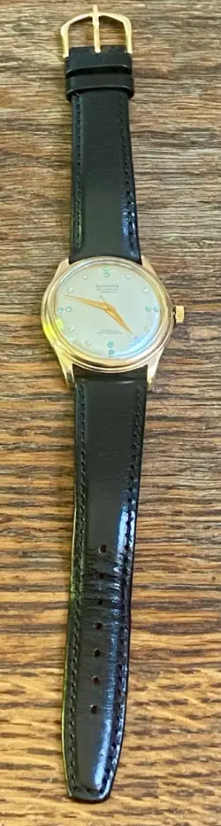 Vintage Bucherer Incablock 17K Gold Mens Diamond 17 Jewels Wrist Watch Rolex