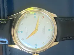 Vintage Bucherer Incablock 17K Gold Mens Diamond 17 Jewels Wrist Watch Rolex