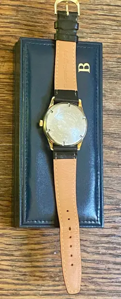 Vintage Bucherer Incablock 17K Gold Mens Diamond 17 Jewels Wrist Watch Rolex