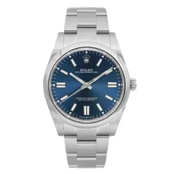 ROLEX OYSTER PERPETUAL 41MM STEEL BLUE DIAL MEN AUTOMATIC WATCH 124300