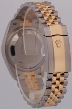 PAPERS Rolex DateJust 36mm CHAMPAGNE 18K Gold Steel Fluted JUBILEE 126233 BOX