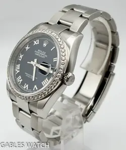 Rolex Datejust 116200 Steel Custom Diamond Bezel 36mm Automatic Watch
