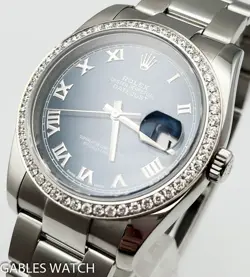 Rolex Datejust 116200 Steel Custom Diamond Bezel 36mm Automatic Watch