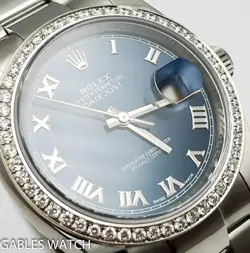 Rolex Datejust 116200 Steel Custom Diamond Bezel 36mm Automatic Watch