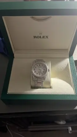 ROLEX DATEJUST MEN'S STAINLESS STEEL 18K WHITE GOLD WATCH SILVER