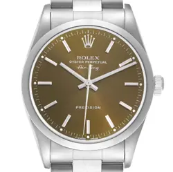 ROLEX AIR KING BRONZE DIAL SMOOTH BEZEL STEEL AUTOMATIC MENS WATCH 14000