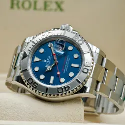 ROLEX YACHT-MASTER 40 BLUE DIAL STAINLESS STEEL / PLATINUM BOX PAPERS 126622