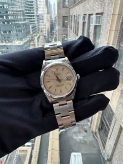 ROLEX DATEJUST 15200 STEEL OYSTER 34MM SILVER STICK DIAL