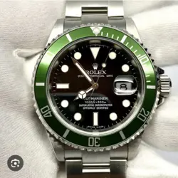ROLEX SUBMARINER 16610LV SILVER OYSTER BRACELET WITH GREEN BEZEL 2005