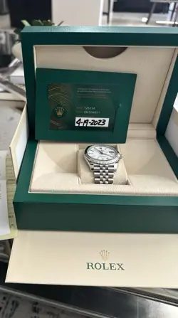 ROLEX DATEJUST 41 WHITE DIAL,JUBILEE BRACELET, FLUTED BEZEL REF. 126344 FULL SET