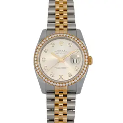 ROLEX 116243 DATEJUST SILVER DIAMOND DIAL & BEZEL 36MM 2015 BOX & PAPERS