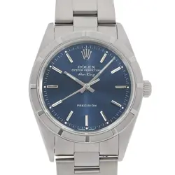 ROLEX AIR KING 14010M BLUE BAR Y NUMBER SECOND HAND MENS