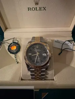 ROLEX DATEJUST 41 126333 WIMBLEDON DIAL STEEL & GOLD JUBILEE BRACELET WATCH
