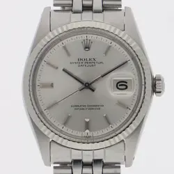 ROLEX 1601 DATEJUST SILVER WG/SS AT