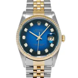 ROLEX DATEJUST 16233G BLUE GRADIENT/DIAMOND WATCH 676947