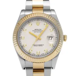 ROLEX DATEJUSTII 116333G IVORY/DIAMOND WATCH 682594