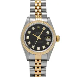 ROLEX DATEJUST 69173G BLACK/DIAMOND WATCH 677657