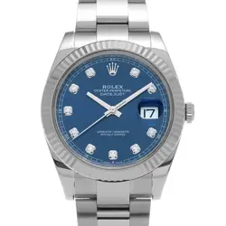 ROLEX DATEJUST 126334G BRIGHT BLUE/DIAMOND WATCH 676386