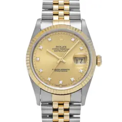 ROLEX DATEJUST 16233G CHAMPAGNE/DIAMOND WATCH 675865