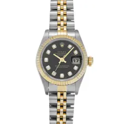 ROLEX DATEJUST 69173G BLACK/DIAMOND WATCH 677692