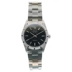 ROLEX AIR KING GREY DIAL SS AT STAINLESS WATCH SILVER 1999 2 14010 USED 33C72FEA