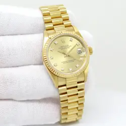 ROLEX 68278 DATEJUST 18K YELLOW GOLD WITH CHAMPAGNE DIAMOND DIAL