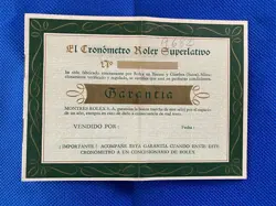 ORIGINAL ROLEX CERTIFICATE IN BLANK THE SUPERLATIVE ROLEX CHRONOMETER (7A)