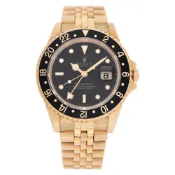 ROLEX GMT-MASTER II 16718 18K BLACK DIAL 40MM AUTOMATIC WATCH