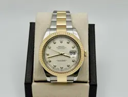 ROLEX DATEJUST II 116333 41MM IVORY DIAMOND DIAL 18K YELLOW GOLD STAINLESS STEEL