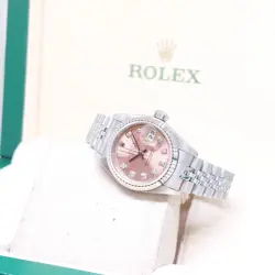 ROLEX 26MM SALMON PINK DIAMONDS DATEJUST REF:79174 (Y SERIES)