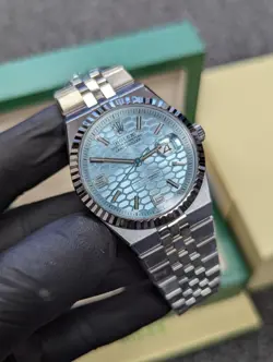 ROLEX LAND DWELLER STAINLESS STEEL BRACELET WITH BLUE DIAL