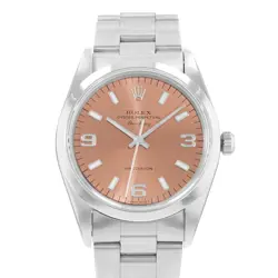 ROLEX AIR-KING 34, 14000, STEEL, PINK ARABIC DIAL, OYSTER BRACELET, WATCH ONL...