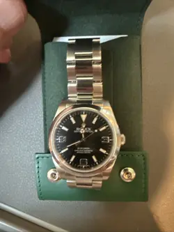 ROLEX EXPLORER I BLACK 39MM MK1 214270 ROLEX SERVICE WARRANTY CARD 2Y