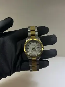 ROLEX 36MM DATEJUST 18K GOLD AND STEEL TWO-TONE TURN-O-GRAPH WATCH #16263