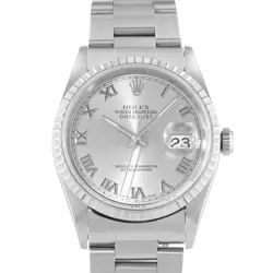 ROLEX DATEJUST 36, 16220, STEEL, SILVER ROMAN DIAL, OYSTER BRACELET, WATCH ON...