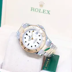 ROLEX 35MM 18K HALF YELLOW GOLD WHITE DIAL YACHTMASTER REF: 168623 (2017)