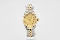 ROLEX OYSTER PERPETUAL LADY DATE LADY-DATEJUST 6516 TWO TONE 18K GOLD AUTOMATIC