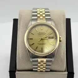 ROLEX DATEJUST 16233 36MM CHAMPAGNE DIAL 18K YELLOW GOLD STAINLESS STEEL
