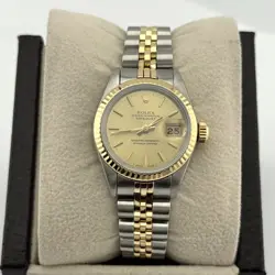 ROLEX LADIES DATEJUST 69173 CHAMPAGNE DIAL 18K GOLD STAINLESS STEEL