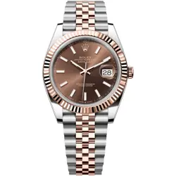 ROLEX DATEJUST 41MM TWO-TONE ROSE GOLD OYSTERSTEEL CHOCOLATE DIAL WATCH 126331