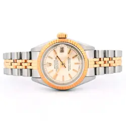 ROLEX DATEJUST 69173 18K TWO TONE ORIGINAL JUBILEE CREAM INDEX 26 WRISTWATCH