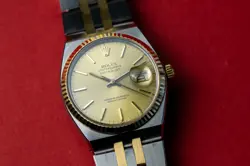 1981 ROLEX TWO-TONE OYSTERQUARTZ DATEJUST 17013 CHAMPAGNE STICK DIAL