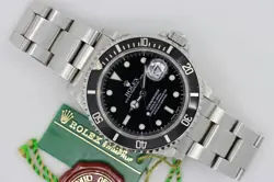 ROLEX SUBMARINER 16610 BLACK DIAL & BEZEL OYSTER BAND BOX & PAPERS YEAR 1997