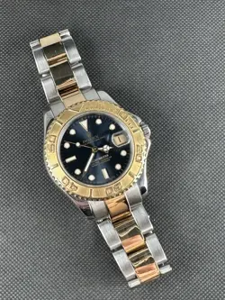 ROLEX YACHTMASTER 35MM 68623 BLUE DIAL GOLD AND STEEL ORIGINAL PAPERS