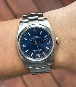 ROLEX OYSTER PERPETUAL 116000 BLUE DIAL,SILVER OYSTER BRACELET WITH SILVER BEZEL