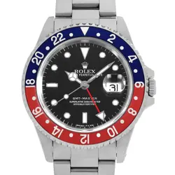 ROLEX GMT MASTER RED BLUE BEZEL 16700 BLACK ALL TRITIUM SINGLE BUCKLE W NUMB...
