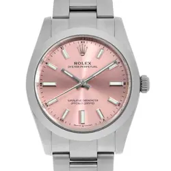 ROLEX OYSTER PERPETUAL 124200 PINK BAR RANDOM NUMBER SECOND HAND MENS