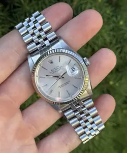 ROLEX DATEJUST 16234 SILVER DIAL 36MM FLUTED BEZEL